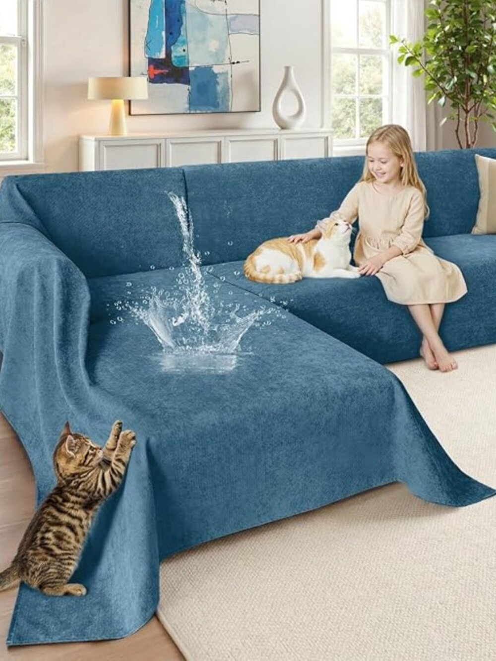 Anti-Scratch Sectional Couch Covers for Sofa
